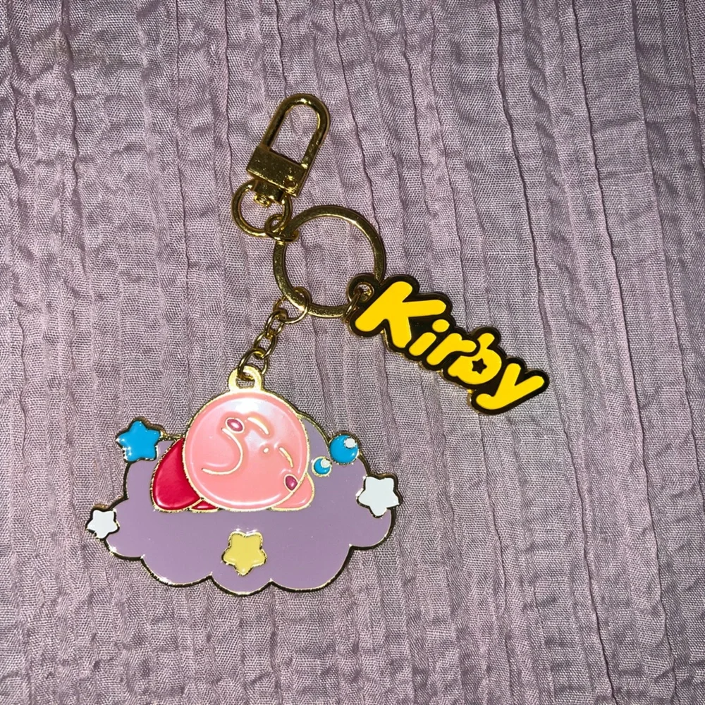 Kirby Pink and Purple Cloud Keychain